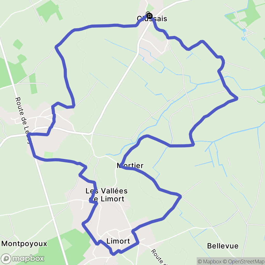 Clussais-la-Pommeraie : carte du parcours de randonnée - France
