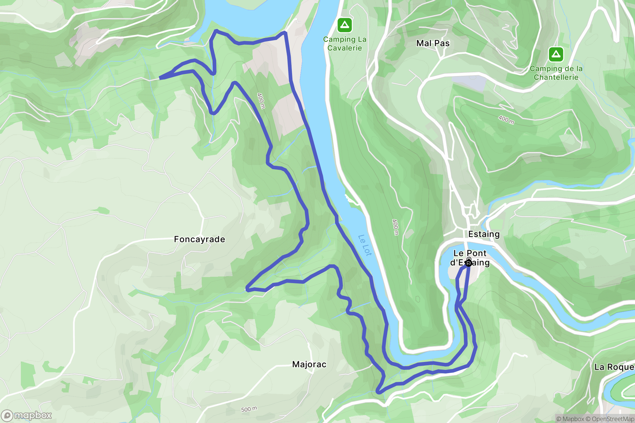 Sébrazac : carte du parcours de randonnée - France