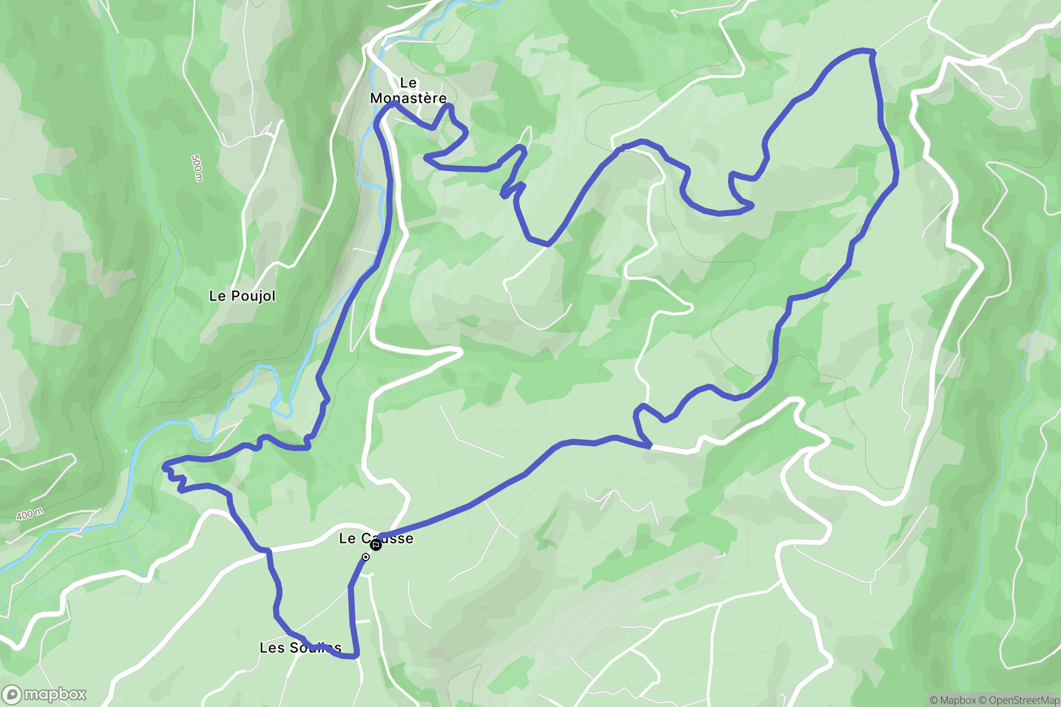 Coubisou : carte du parcours de randonnée - France