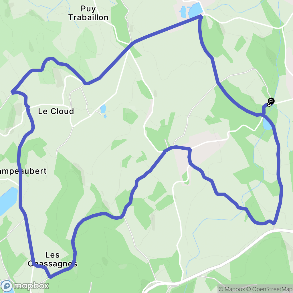 Ahun : carte du parcours de randonnée - France