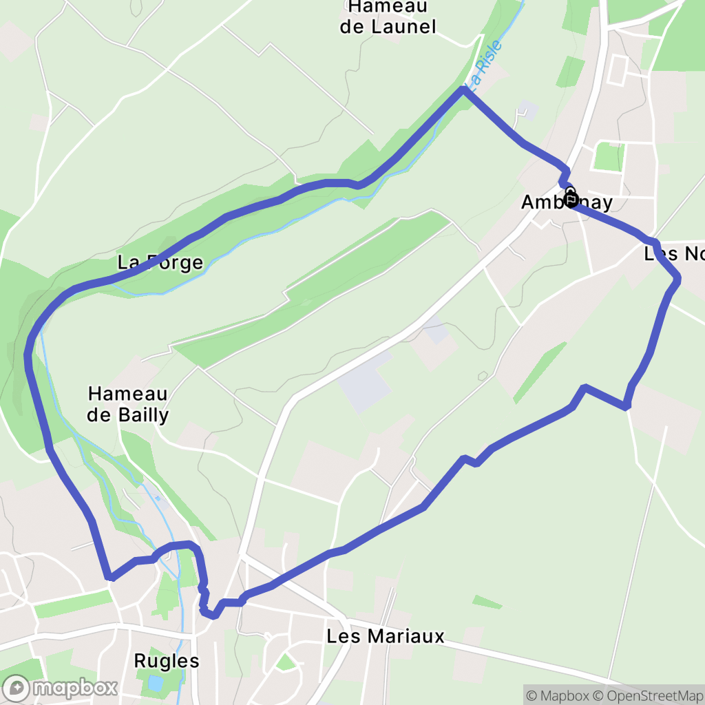 Ambenay : carte du parcours de randonnée - France
