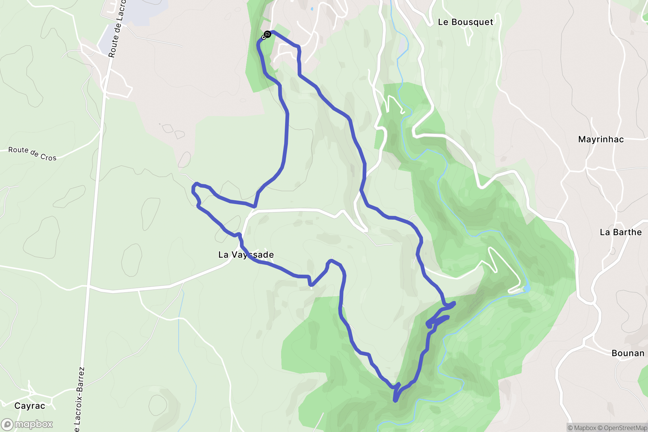 Brommat : carte du parcours de randonnée - France