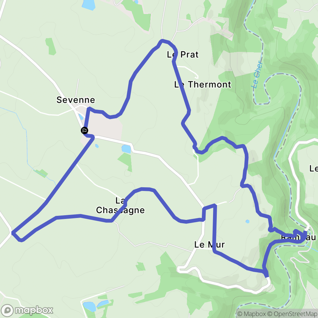 Chambonchard : carte du parcours de randonnée - France