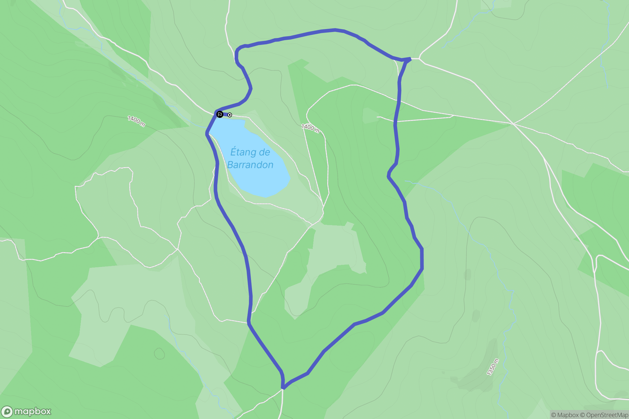 Saint-Étienne-du-Valdonnez : carte du parcours de randonnée - France