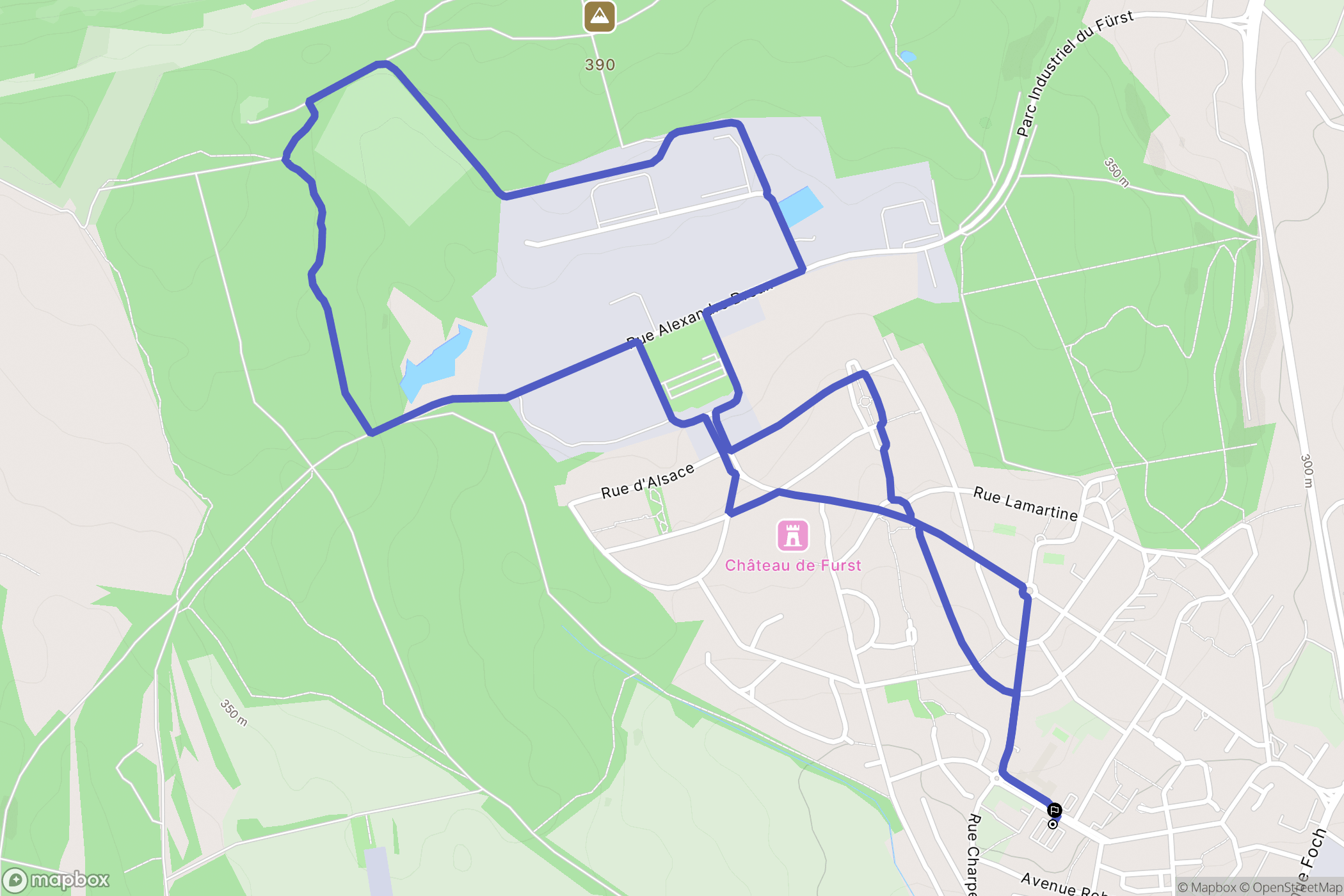 Folschviller : carte du parcours de randonnée - France