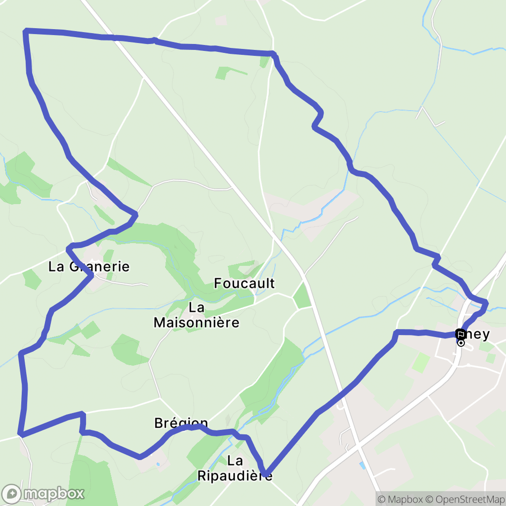 Chey : carte du parcours de randonnée - France
