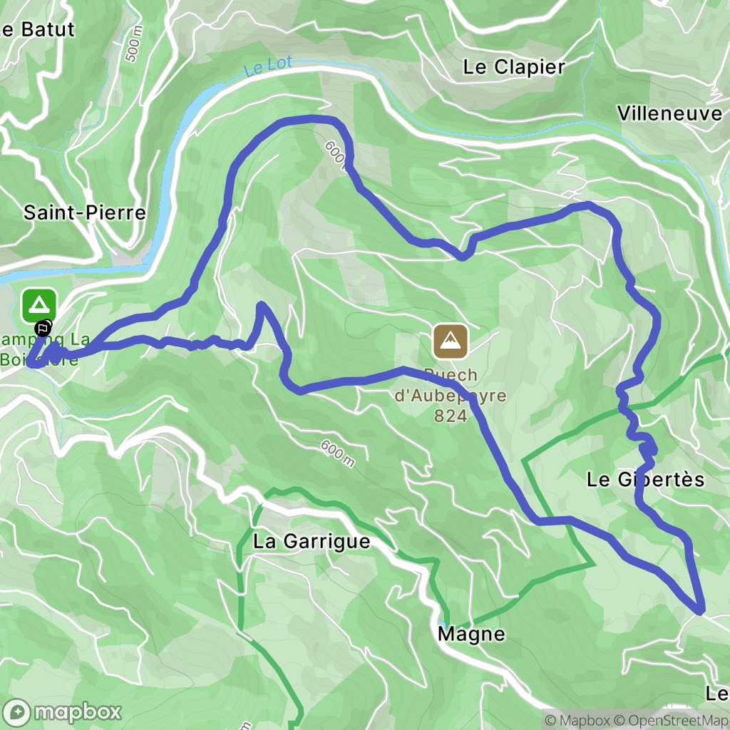 Saint-Geniez-d'Olt : carte du parcours de randonnée - France