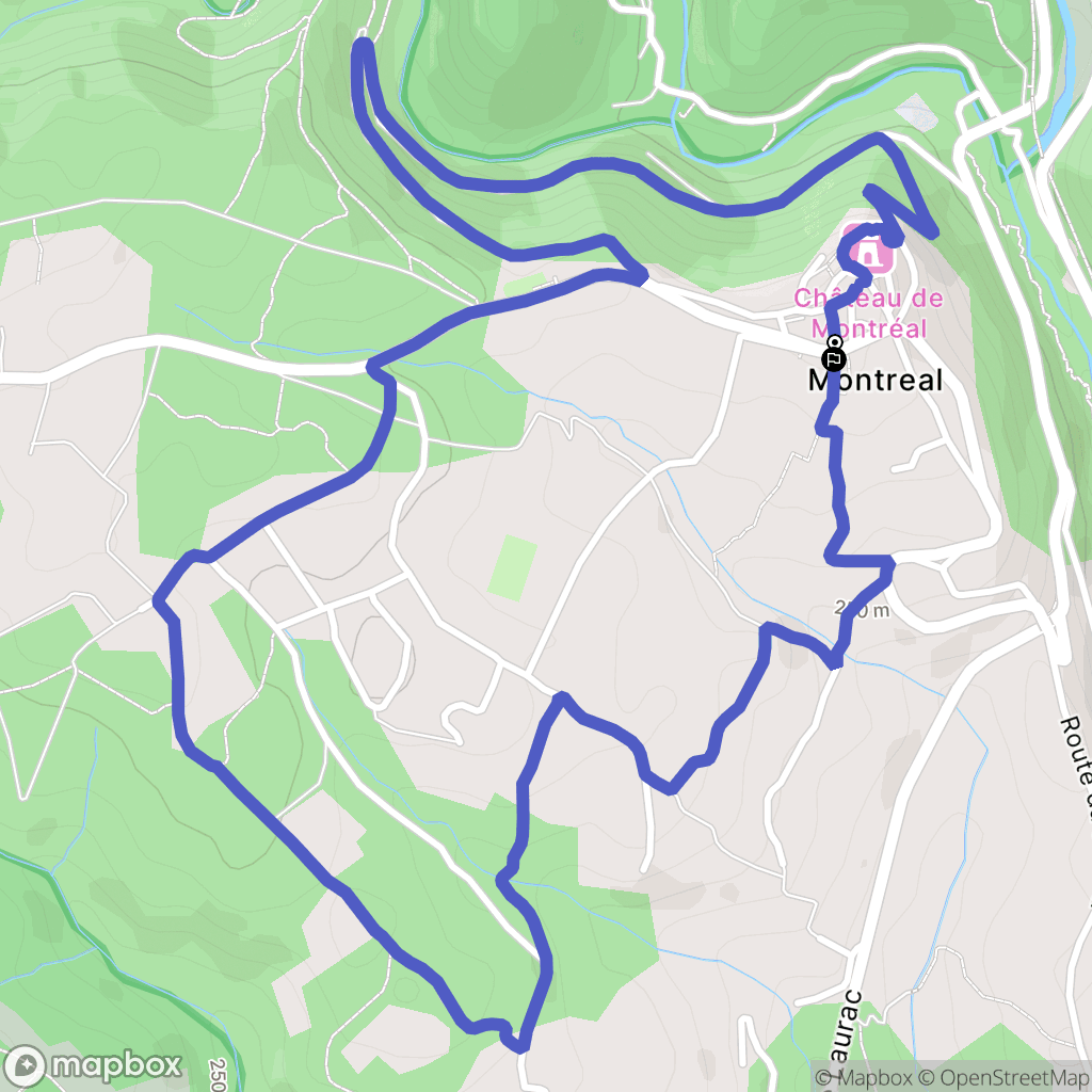 Montréal : carte du parcours de randonnée - France