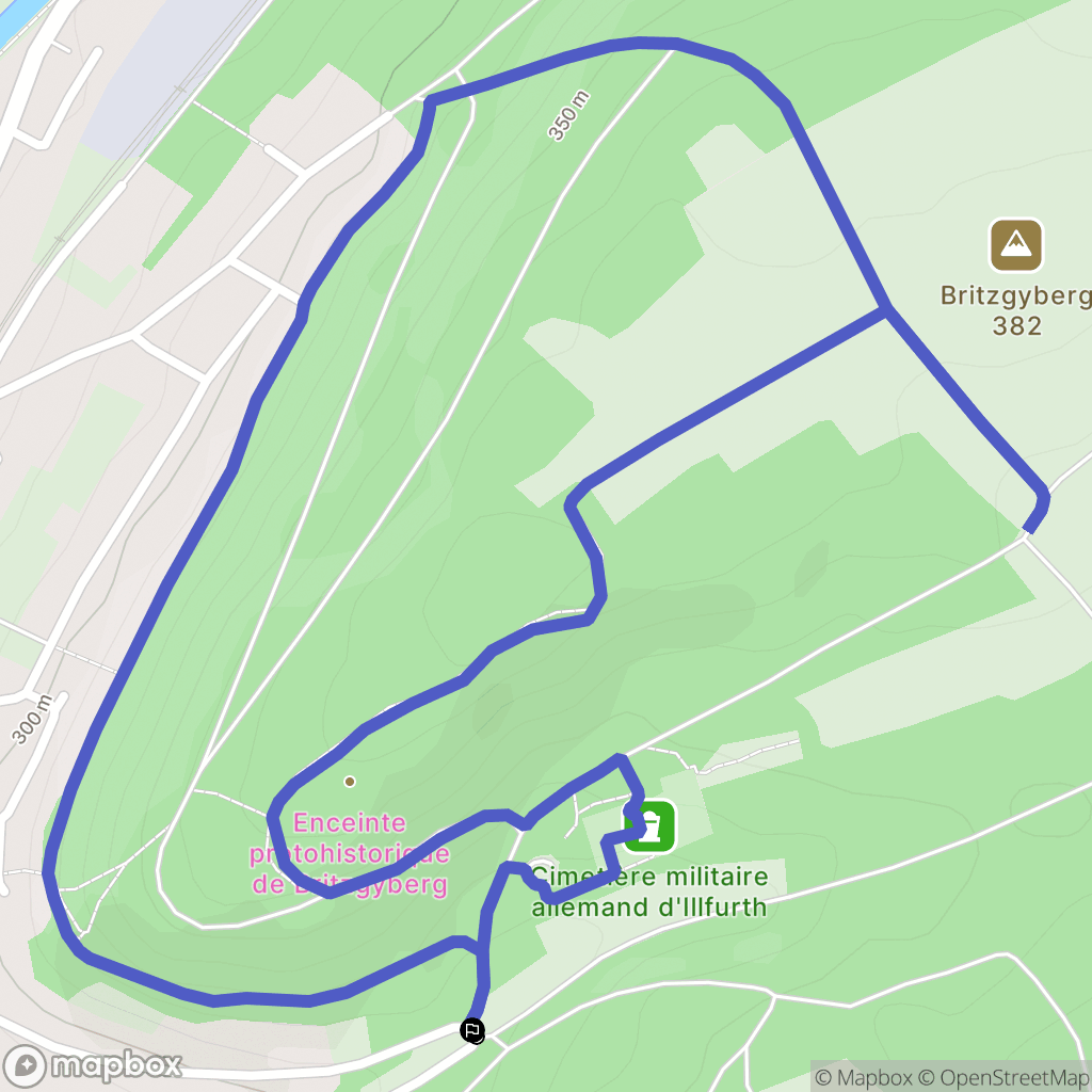 Illfurth : carte du parcours de randonnée - France