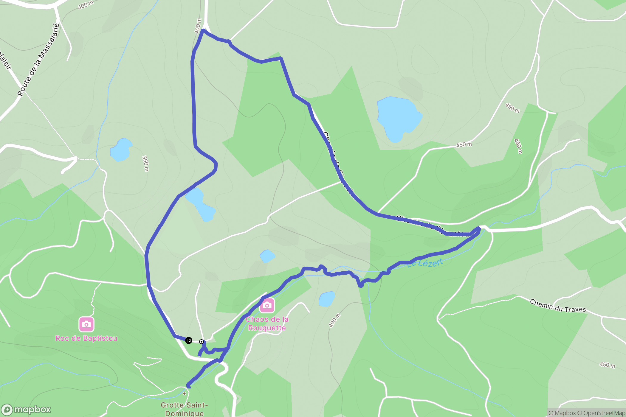 Burlats : carte du parcours de randonnée - France