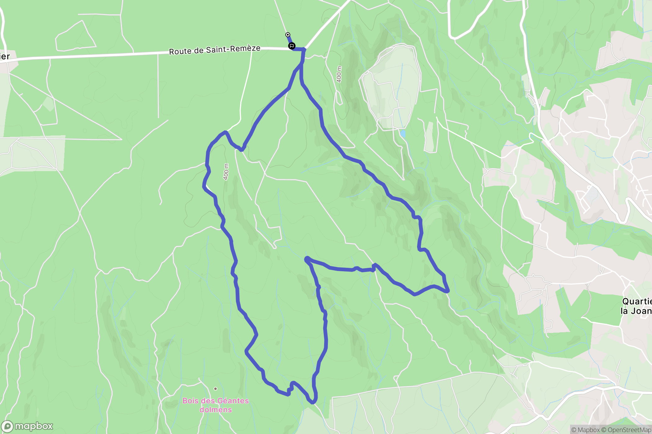 Bourg-Saint-Andéol : carte du parcours de randonnée - France