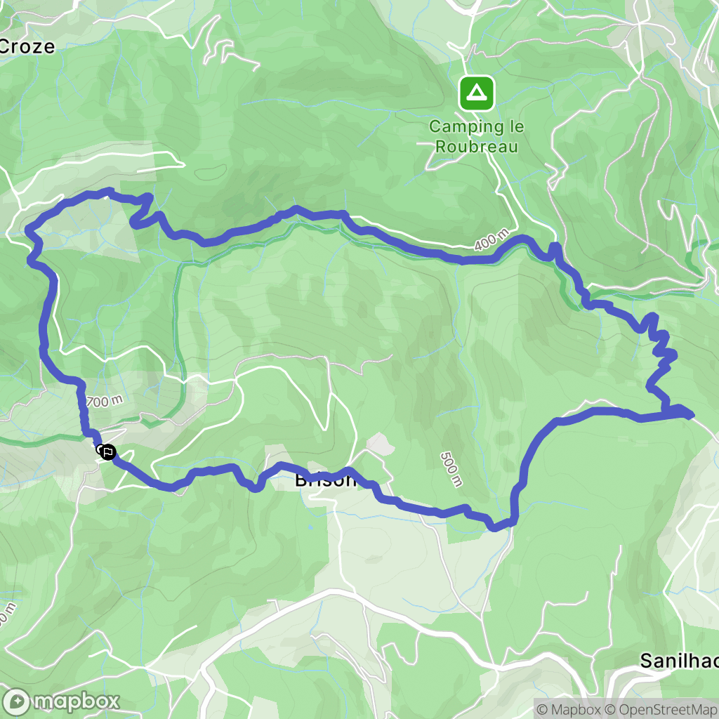 Sanilhac : carte du parcours de randonnée - France