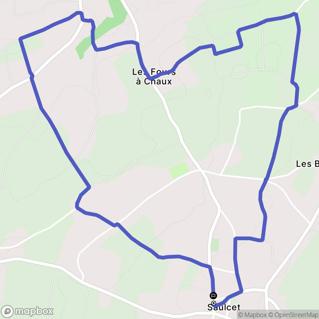 Saulcet : carte du parcours de randonnée - France