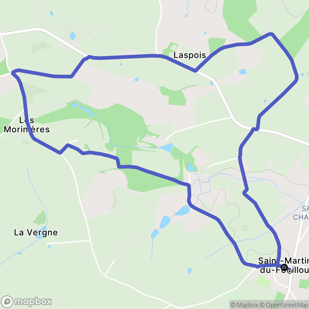 Saint-Martin-du-Fouilloux : carte du parcours de randonnée - France