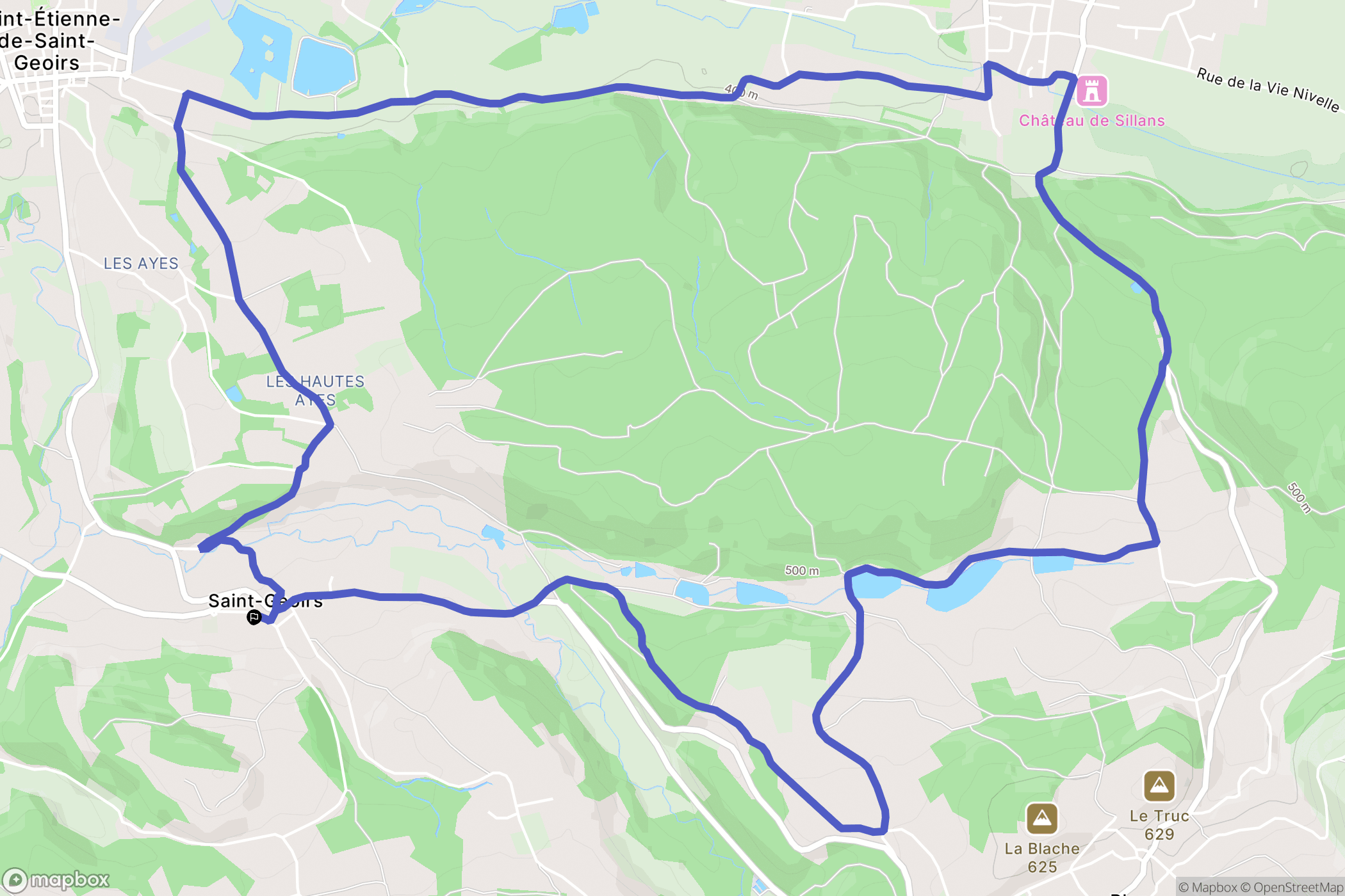 Saint-Geoirs : carte du parcours de randonnée - France