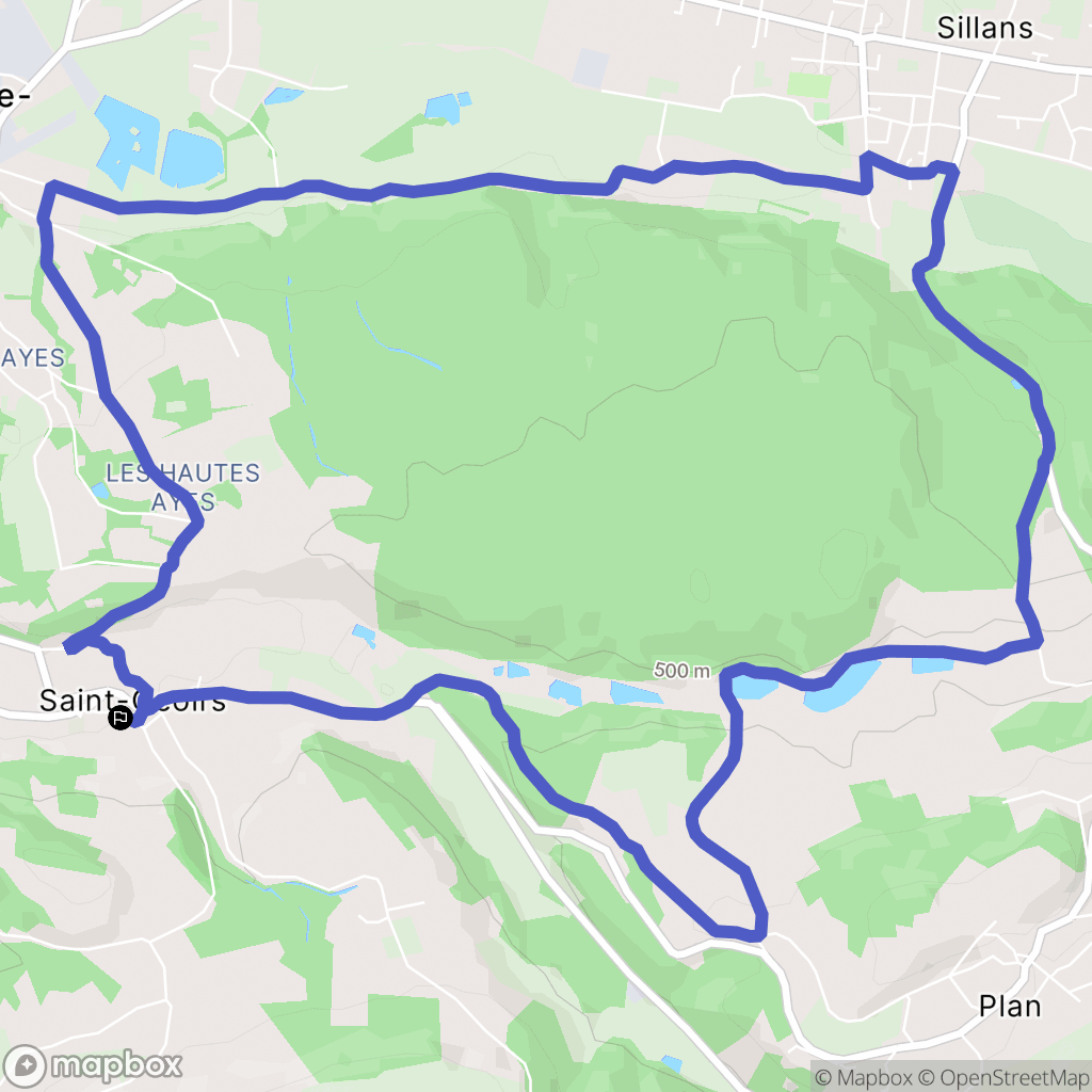 Saint-Geoirs : carte du parcours de randonnée - France