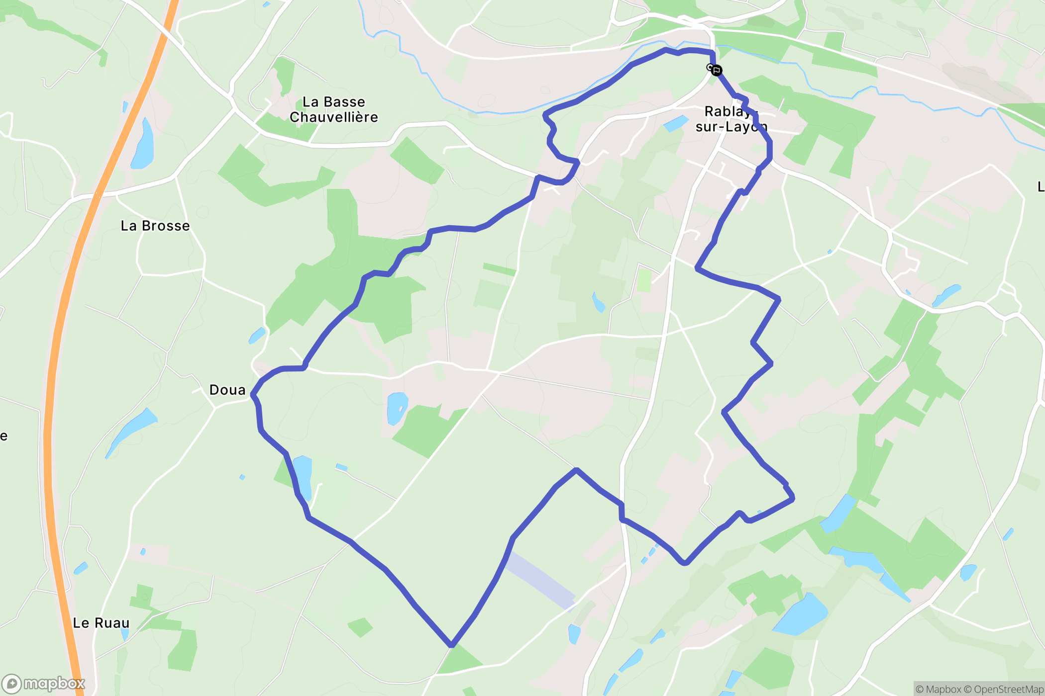 Bellevigne-en-Layon : carte du parcours de randonnée - France