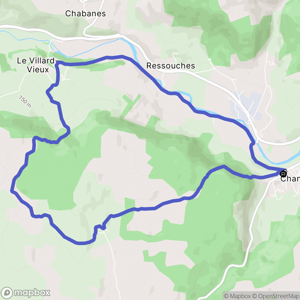 Chanac : carte du parcours de randonnée - France