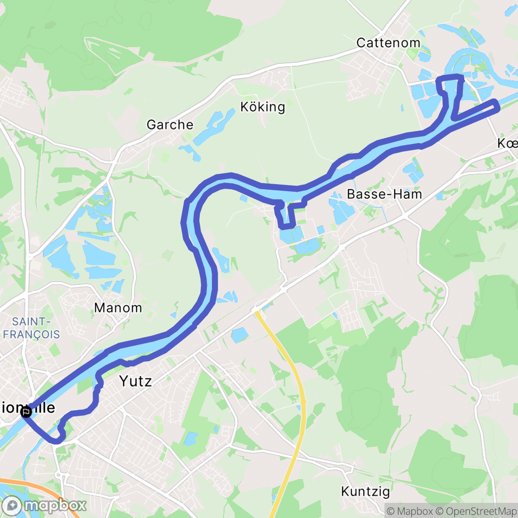 Thionville : carte du parcours de randonnée - France