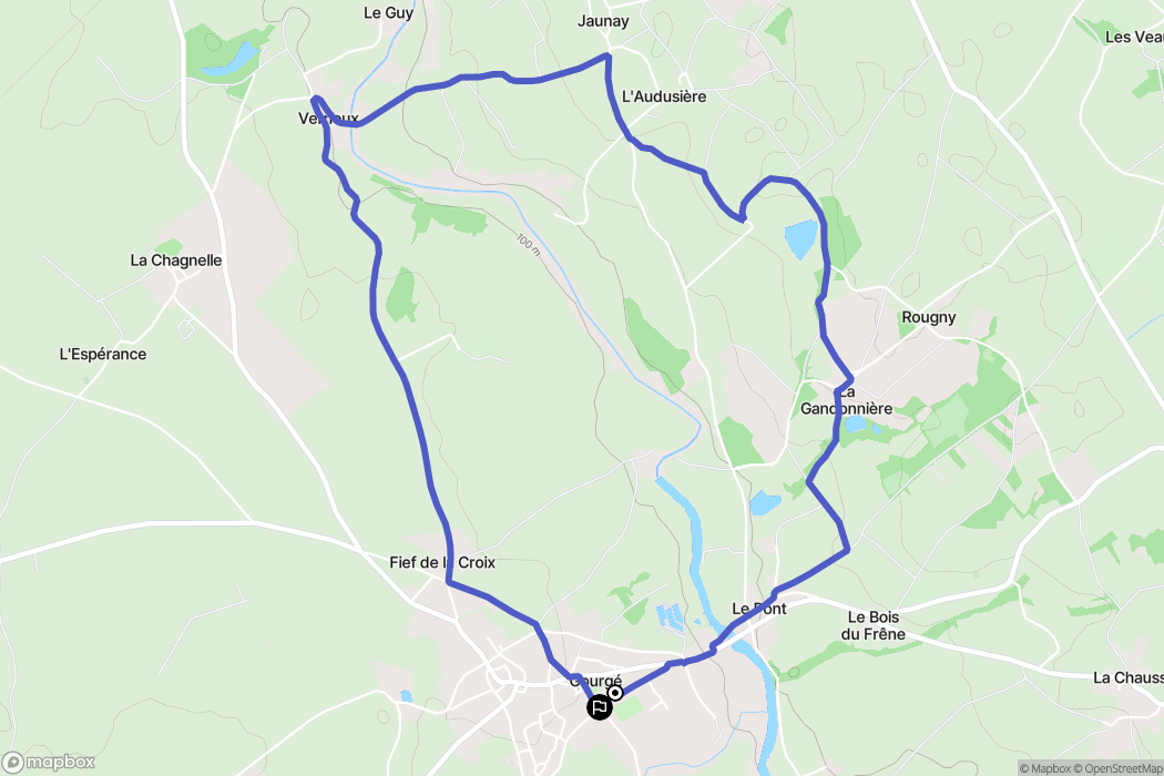 Gourgé : carte du parcours de randonnée - France