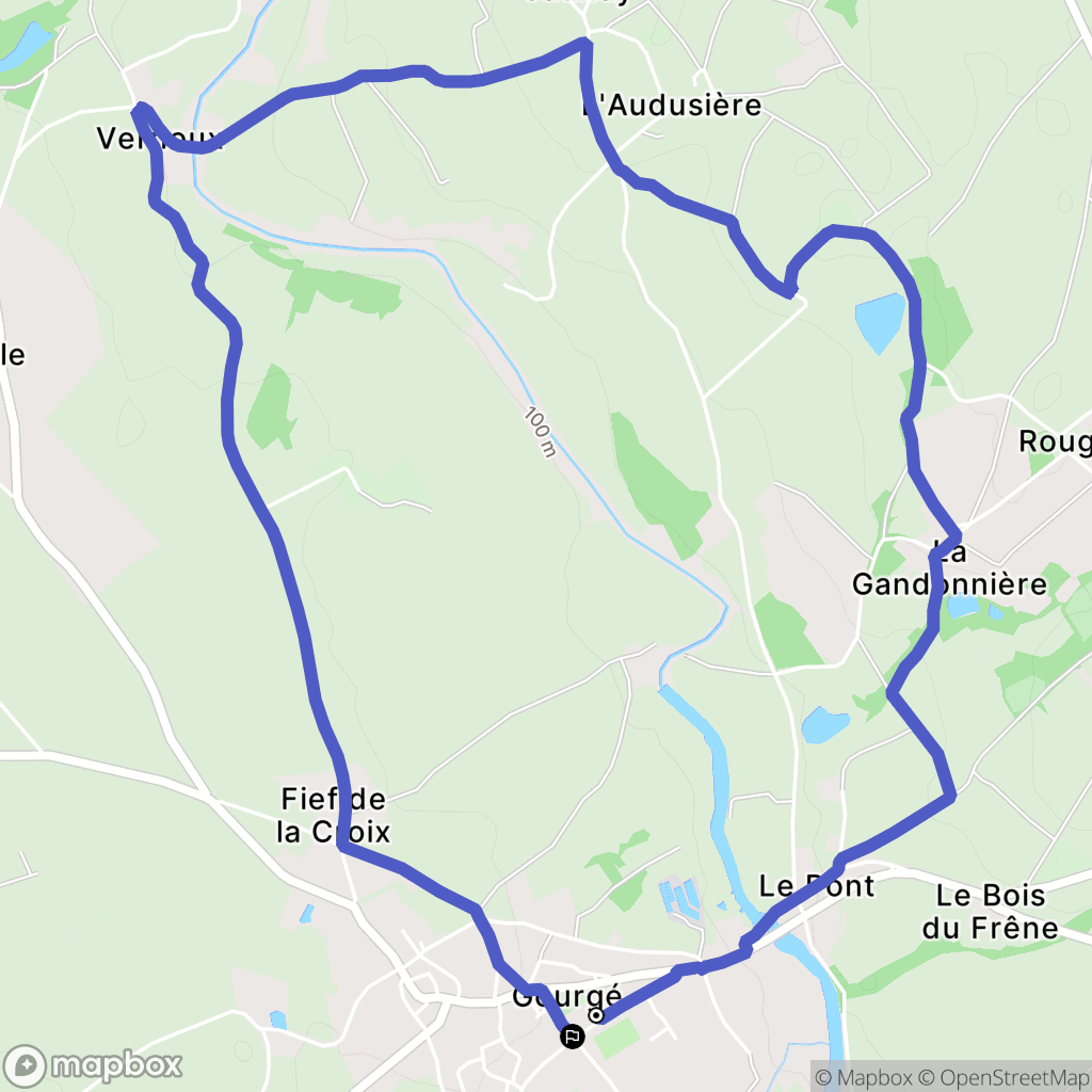 Gourgé : carte du parcours de randonnée - France