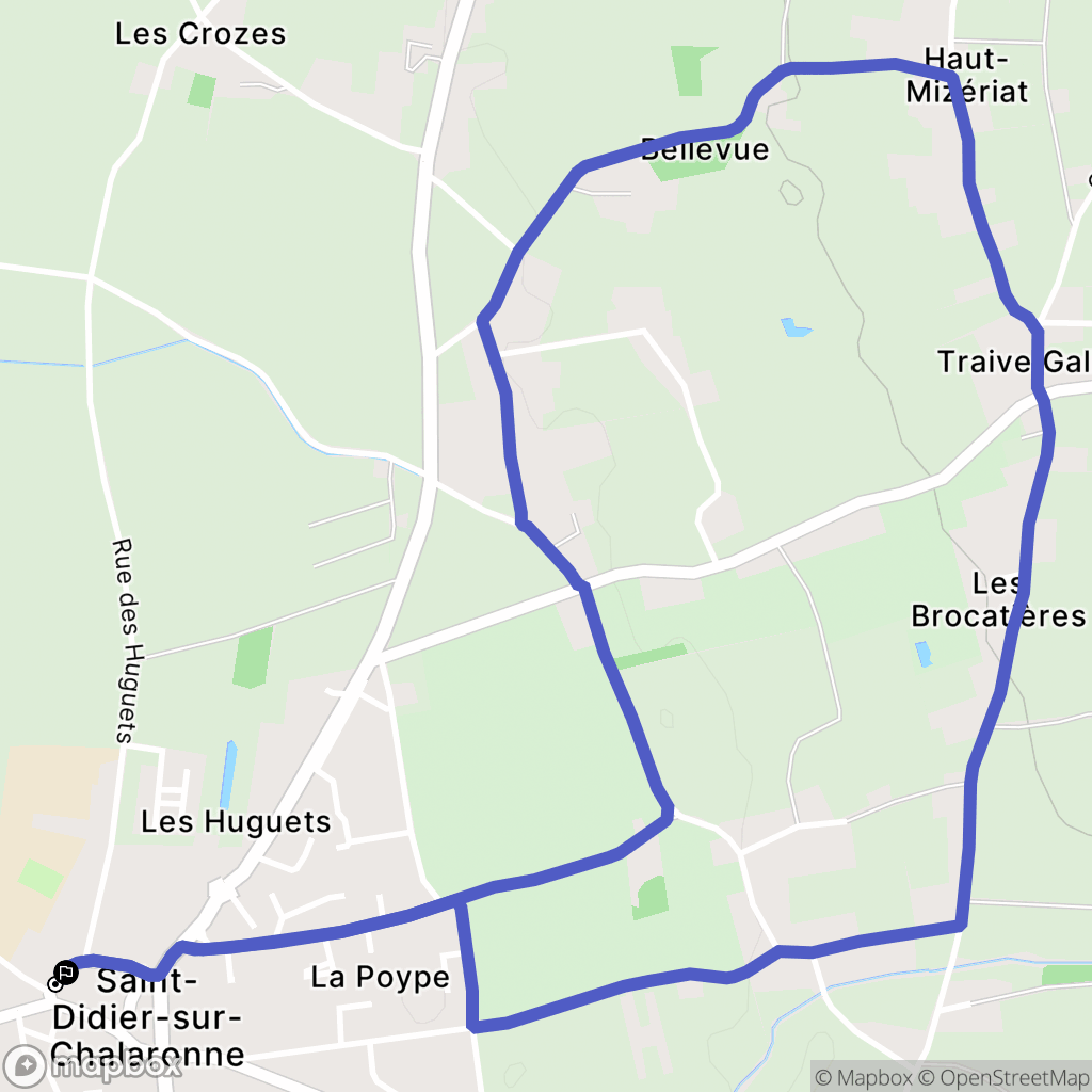 Saint-Didier-sur-Chalaronne : carte du parcours de randonnée - France