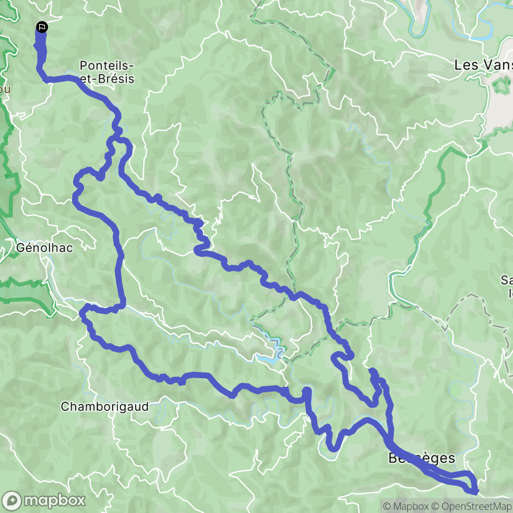Saint-André-Capcèze : carte du parcours de randonnée - France