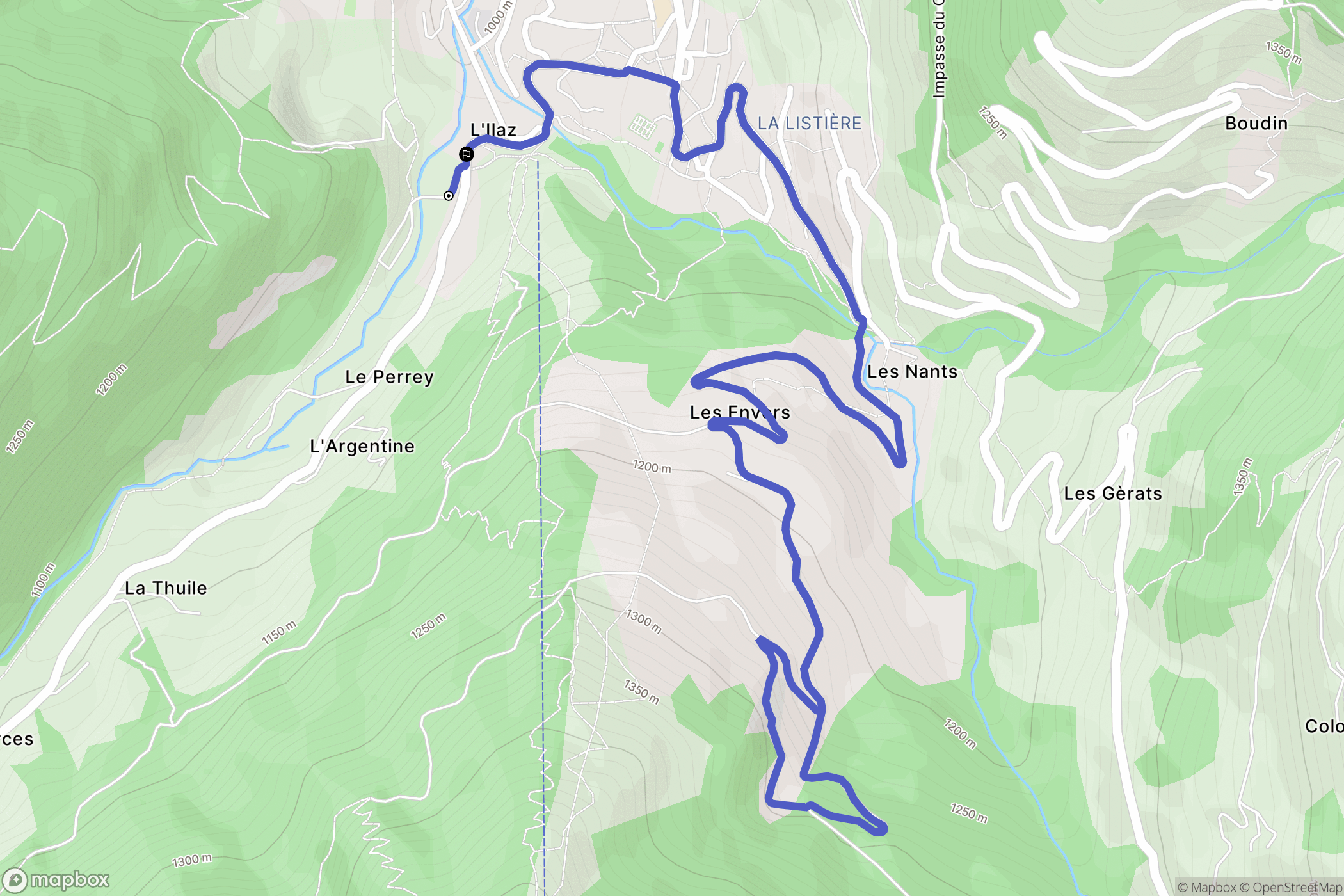 Beaufort : carte du parcours de randonnée - France