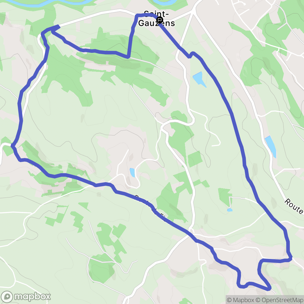 Saint-Gauzens : carte du parcours de randonnée - France