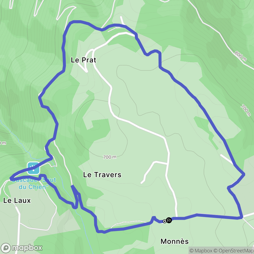 Saint-Symphorien-de-Thénières : carte du parcours de randonnée - France