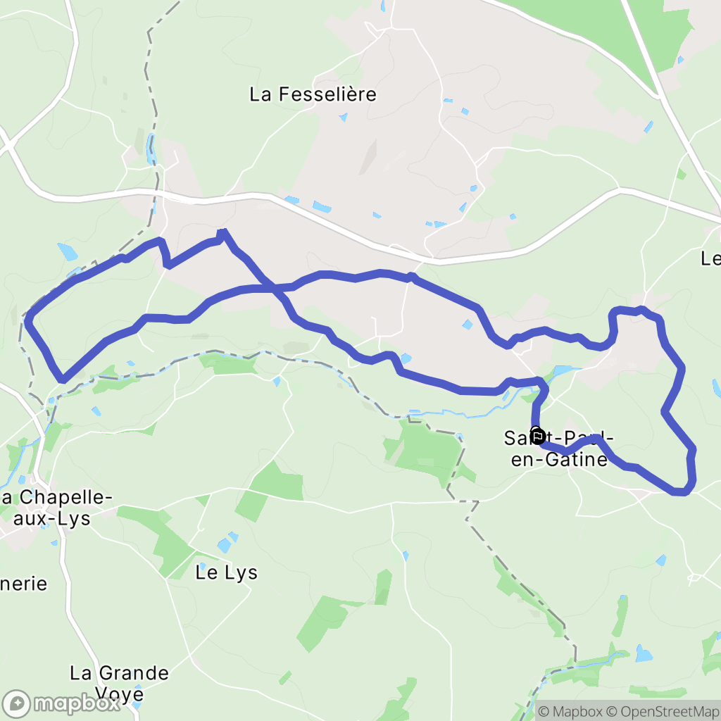 Saint-Paul-en-Gâtine : carte du parcours de randonnée - France