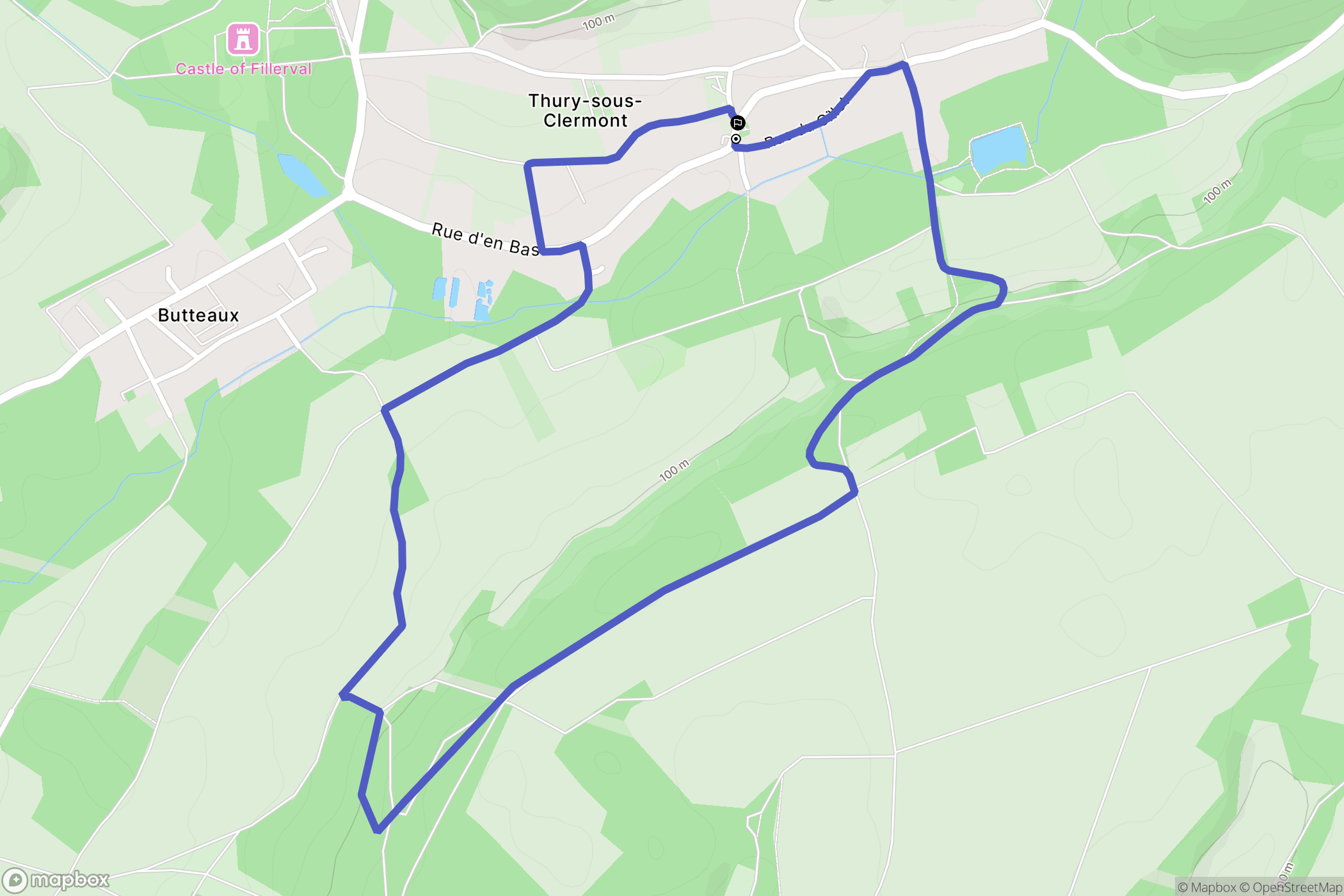 Thury-Sous-Clermont : carte du parcours de randonnée - France
