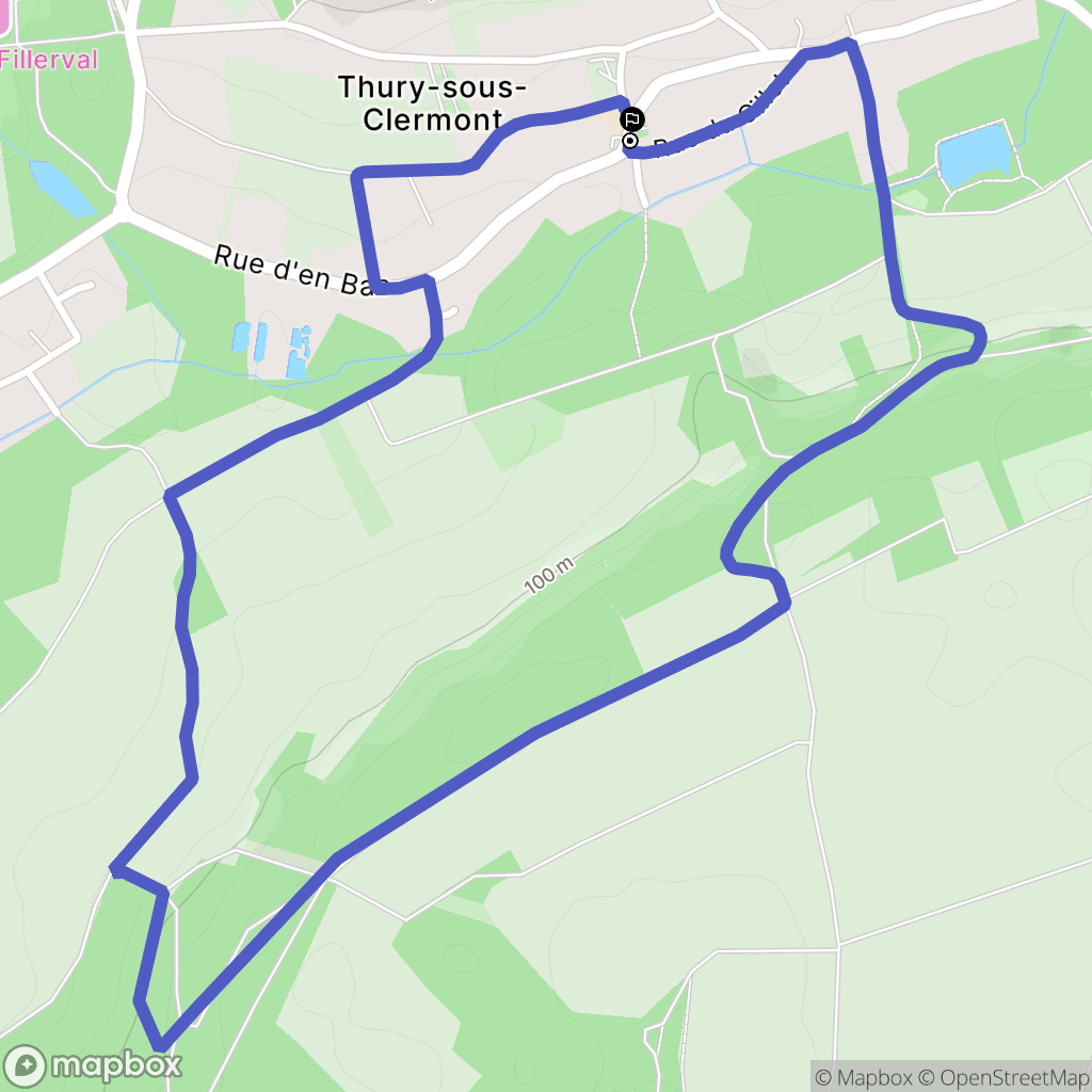 Thury-Sous-Clermont : carte du parcours de randonnée - France