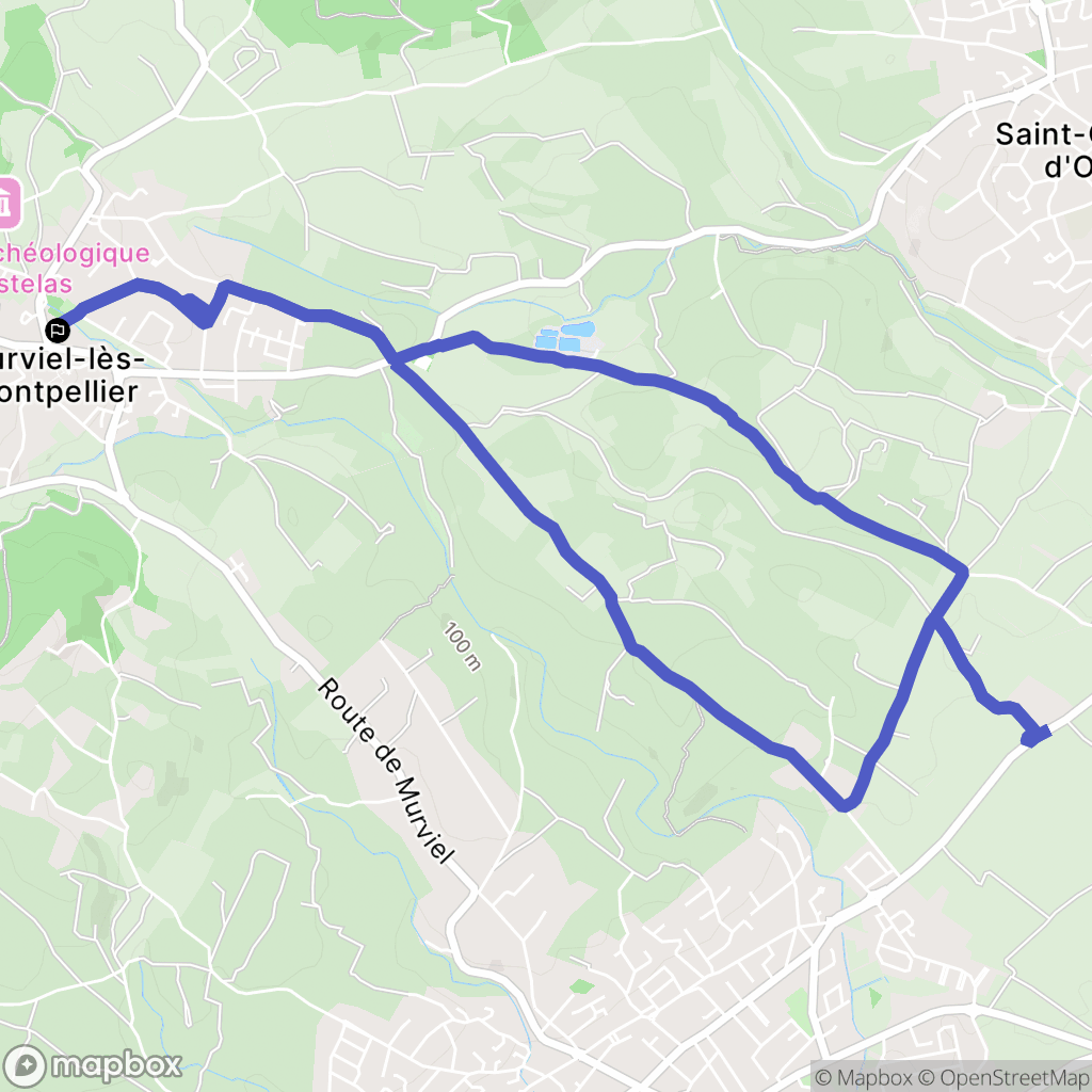 Murviel-lès-Montpellier : carte du parcours de randonnée - France