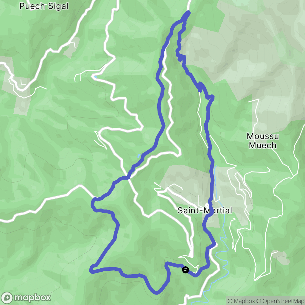 Saint-Martial : carte du parcours de randonnée - France