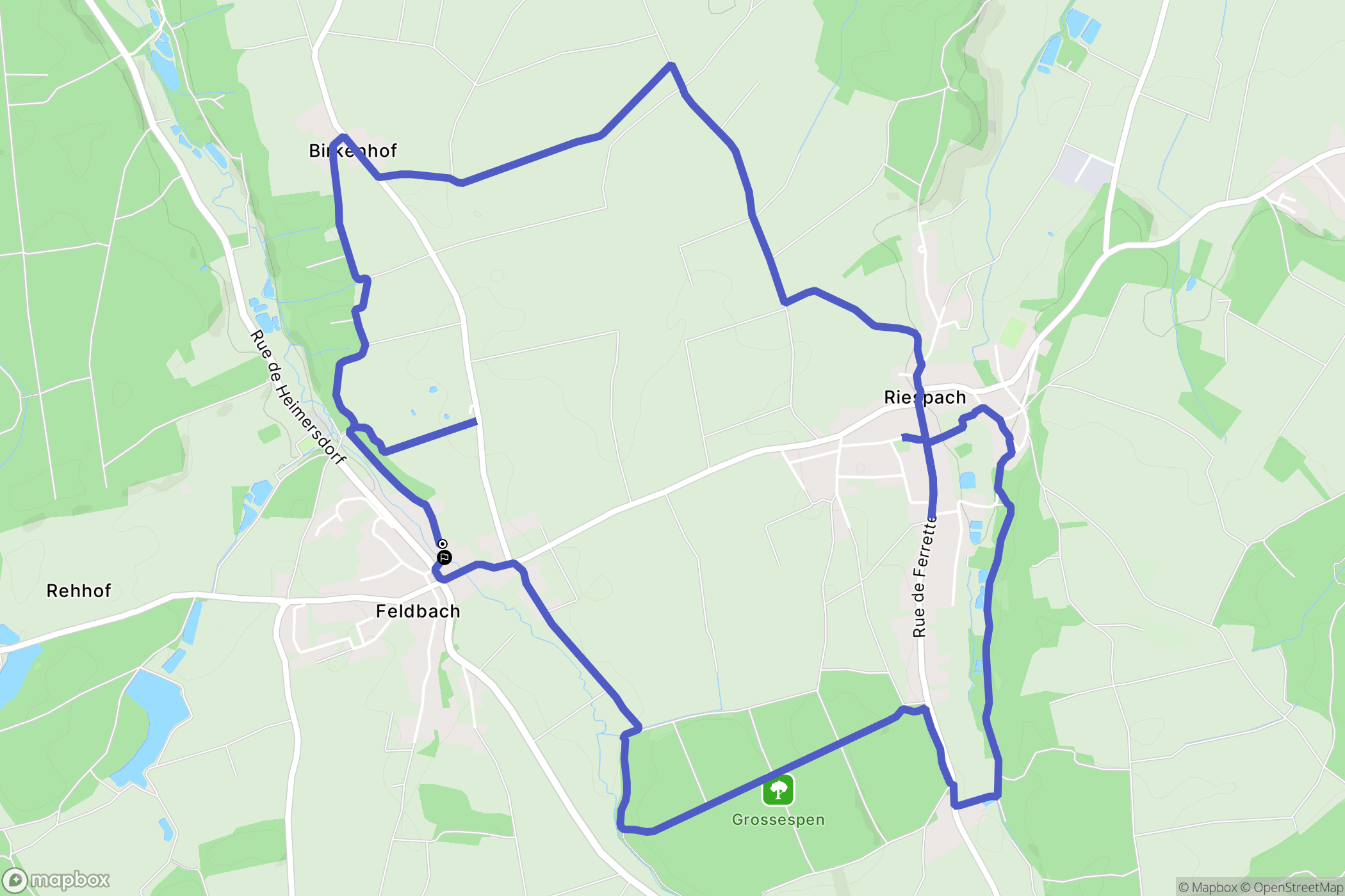 Feldbach : carte du parcours de randonnée - France