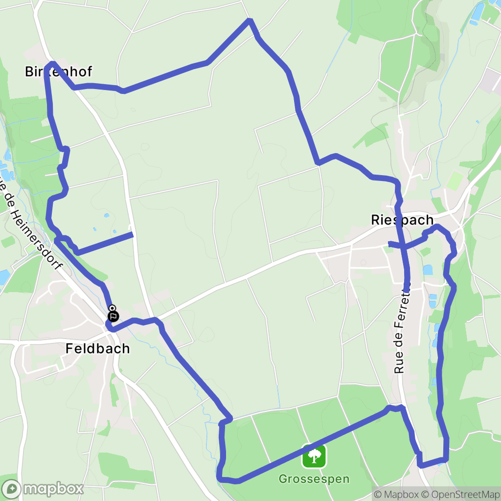 Feldbach : carte du parcours de randonnée - France