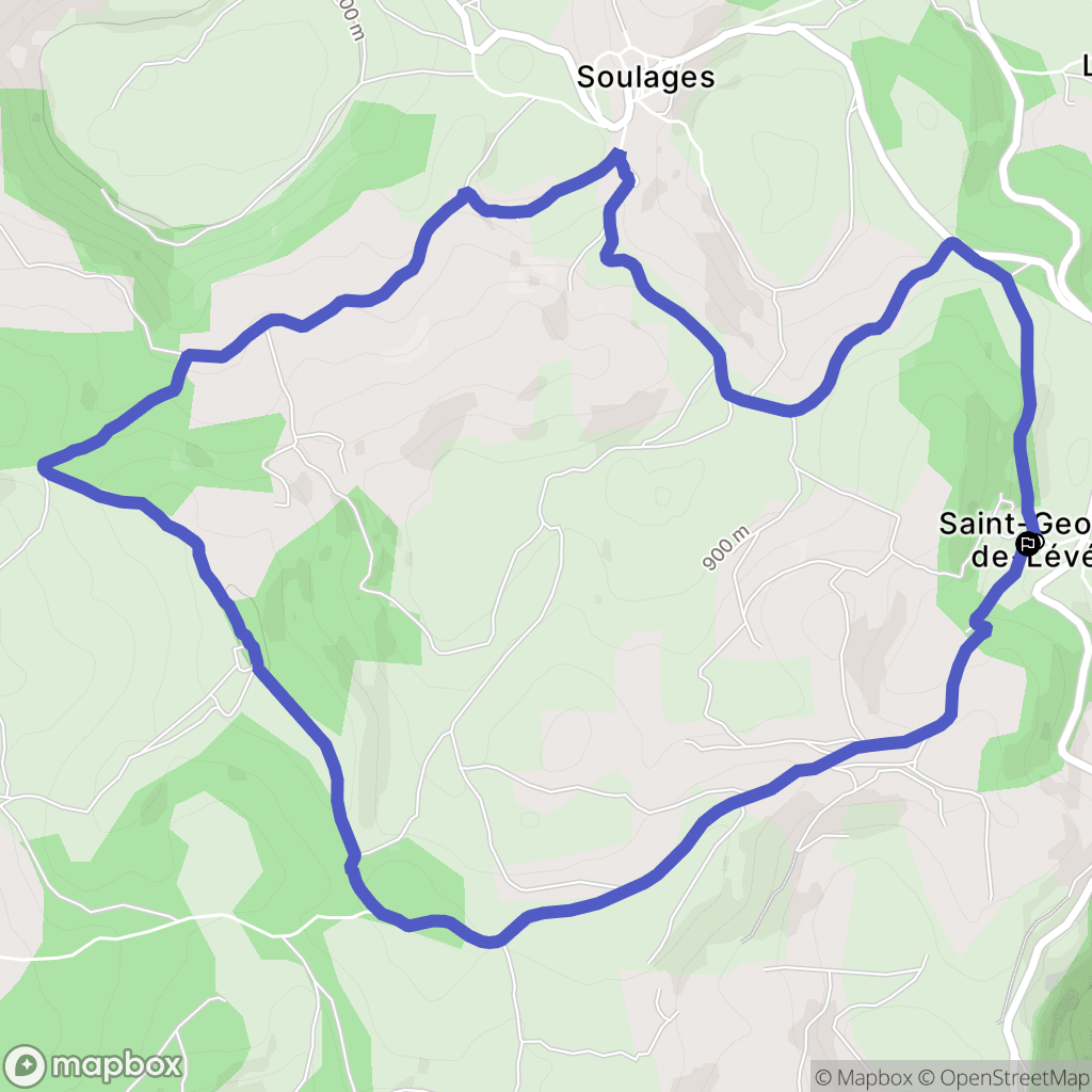 Massegros Causses Gorges : carte du parcours de randonnée - France