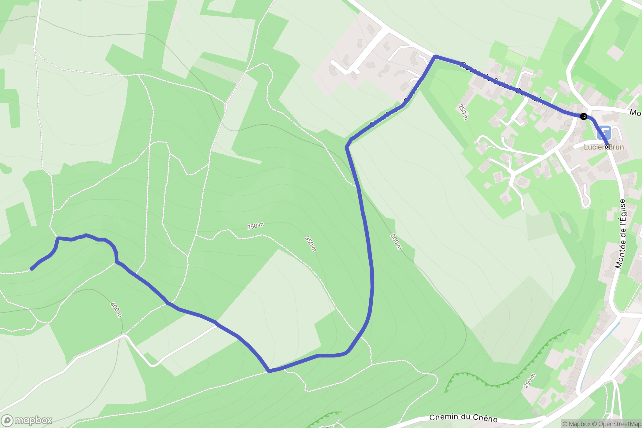 Curis-au-Mont-d'Or : carte du parcours de randonnée - France