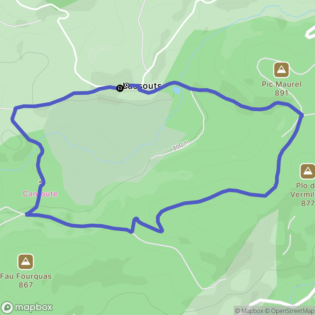 Lassouts, Le Margnès : carte du parcours de randonnée - France