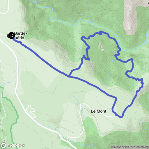Prévenchères : carte du parcours de randonnée - France