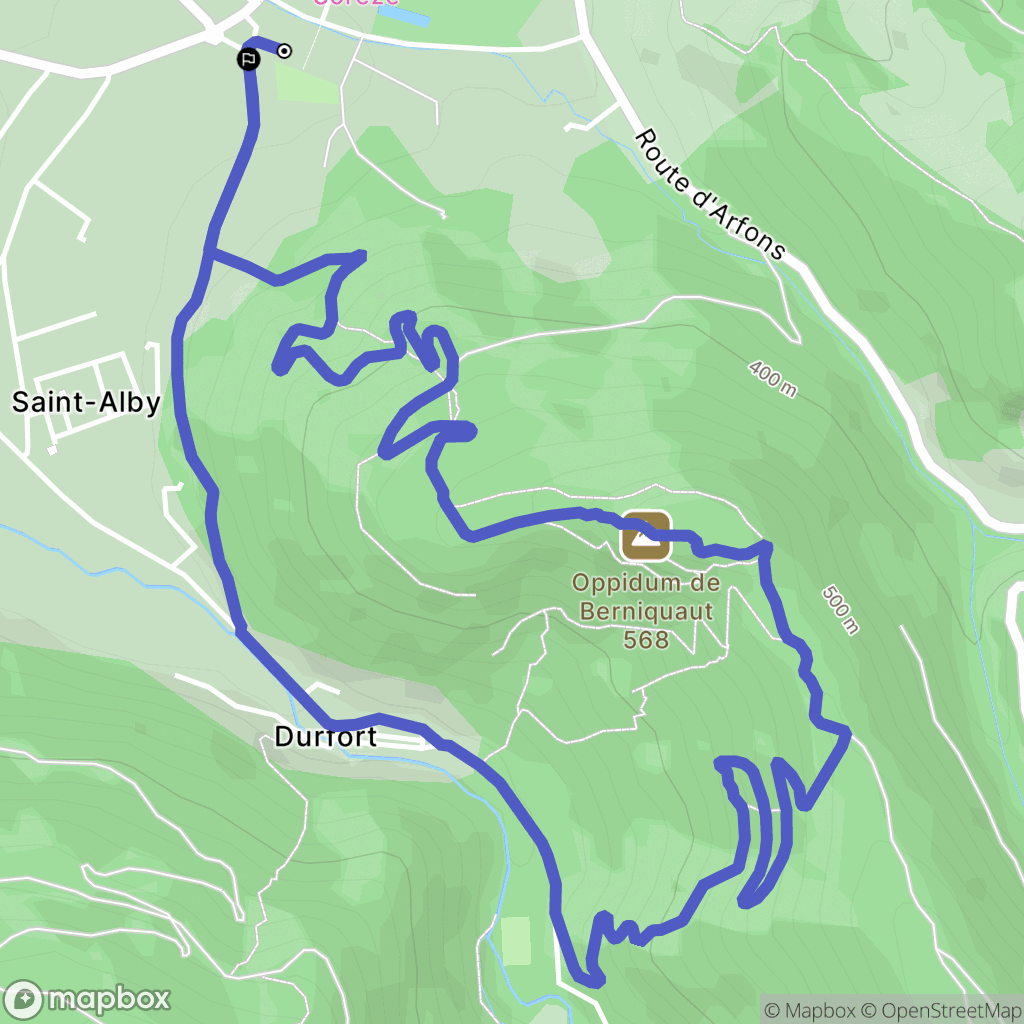 Sorèze : carte du parcours de randonnée - France