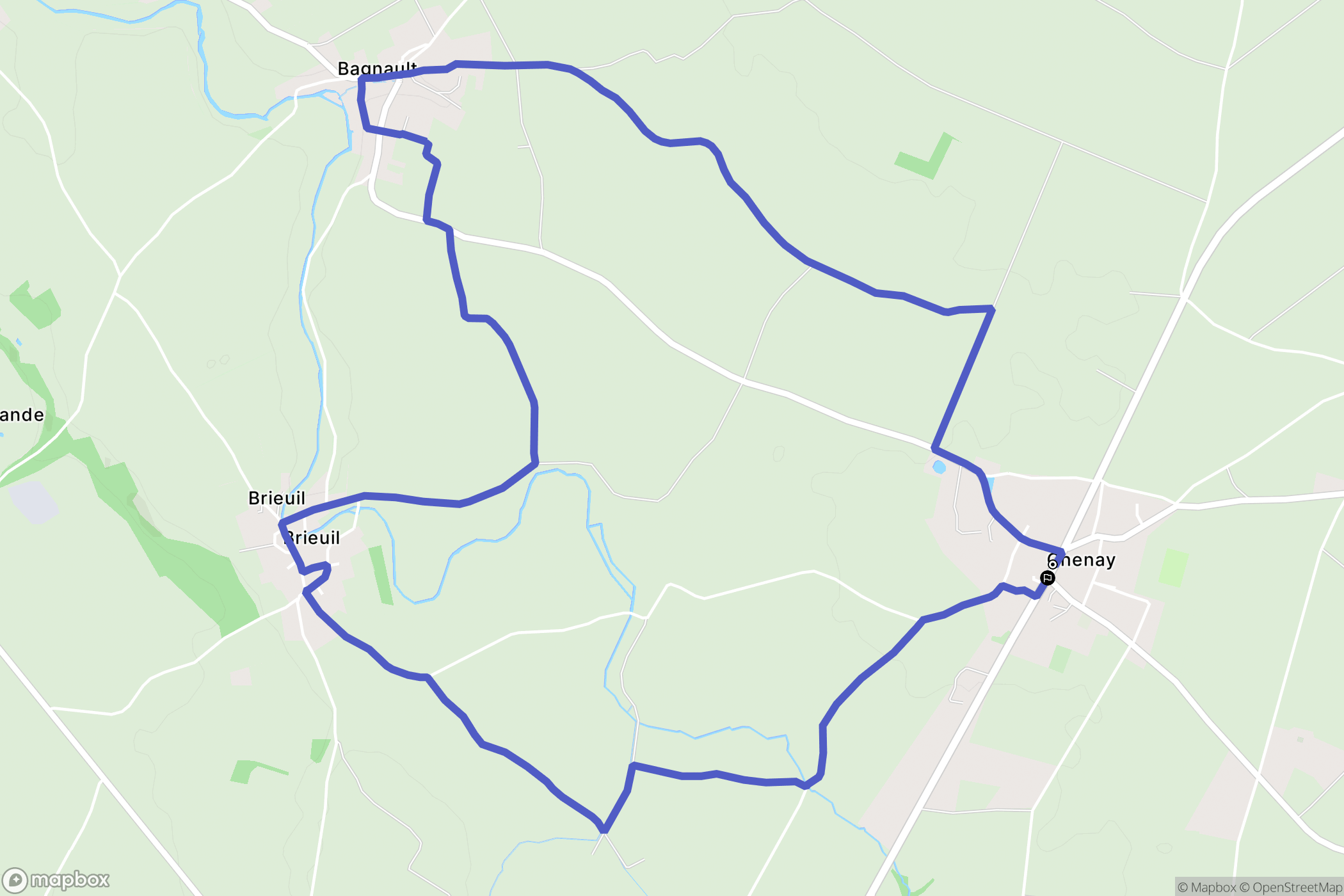 Chenay : carte du parcours de randonnée - France