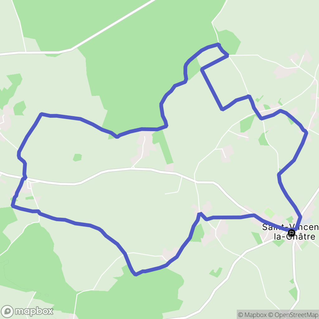 Saint-Vincent-la-Châtre : carte du parcours de randonnée - France