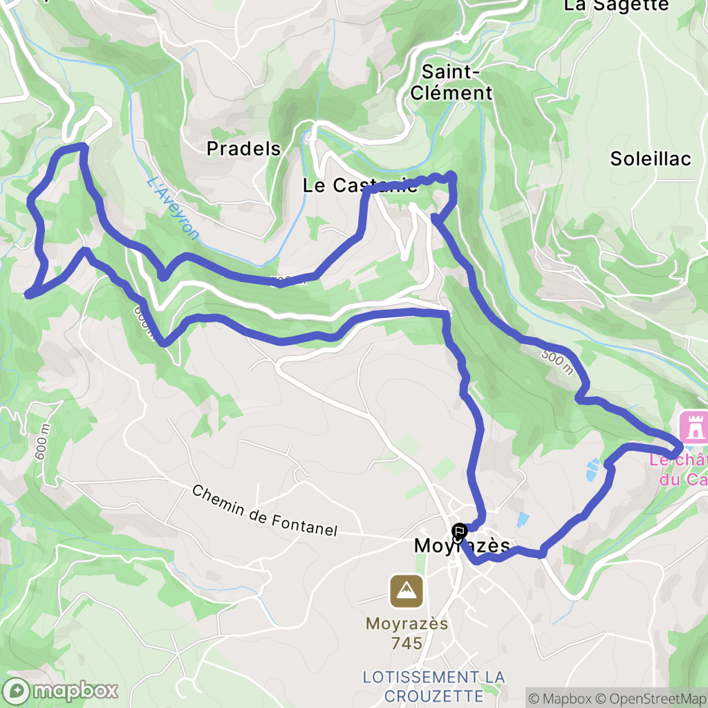 Moyrazès : carte du parcours de randonnée - France