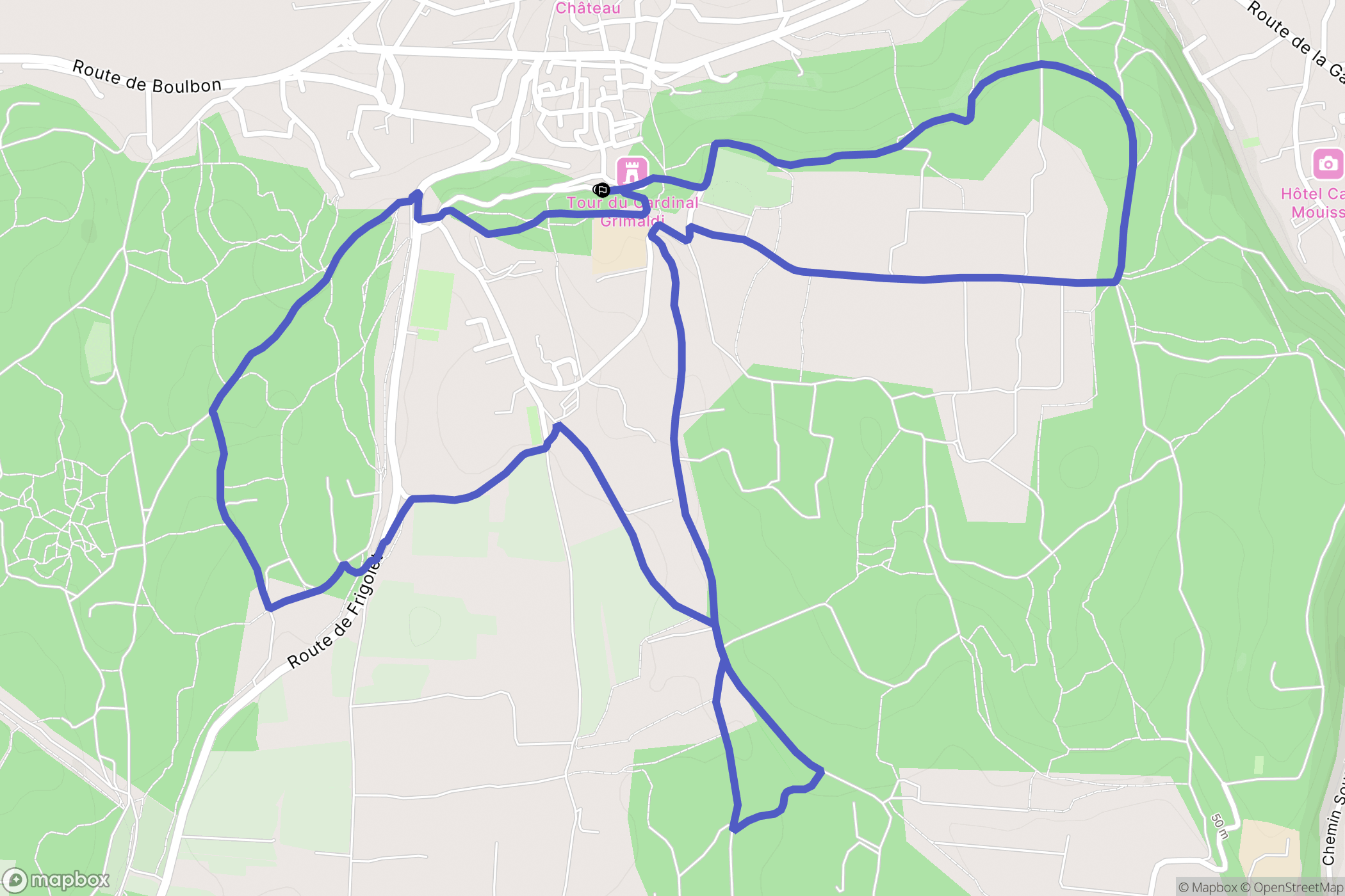 Barbentane : carte du parcours de randonnée - France
