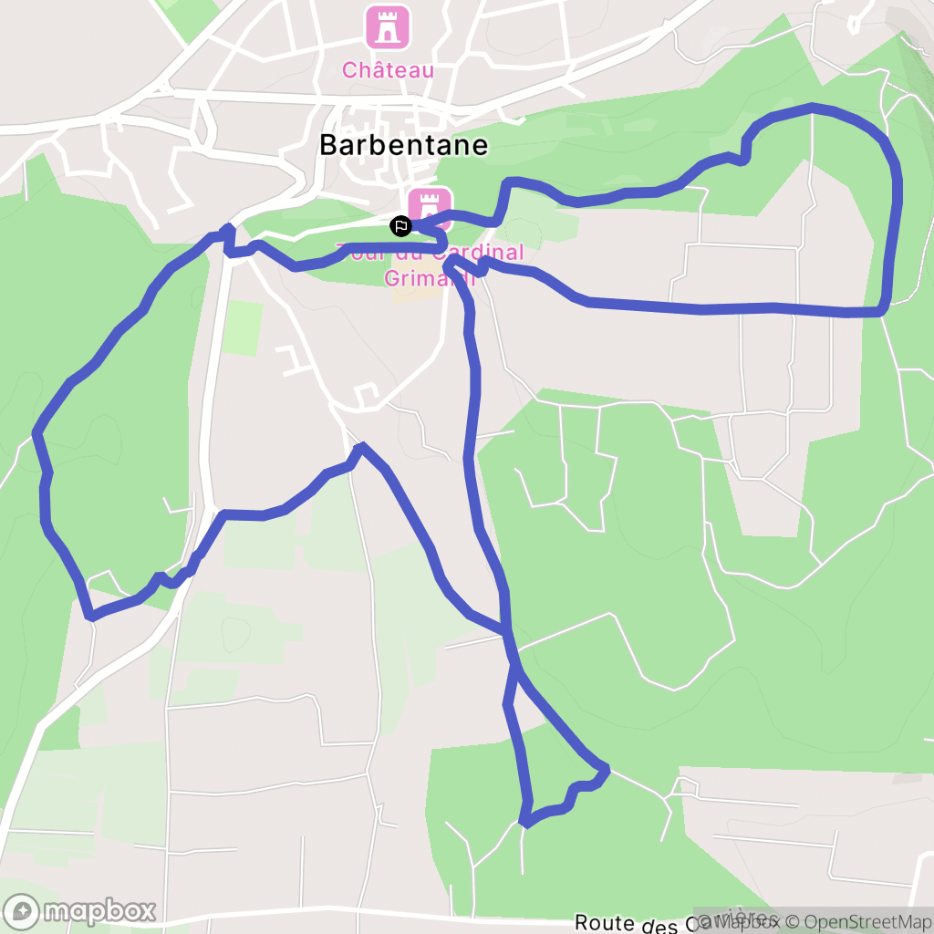 Barbentane : carte du parcours de randonnée - France