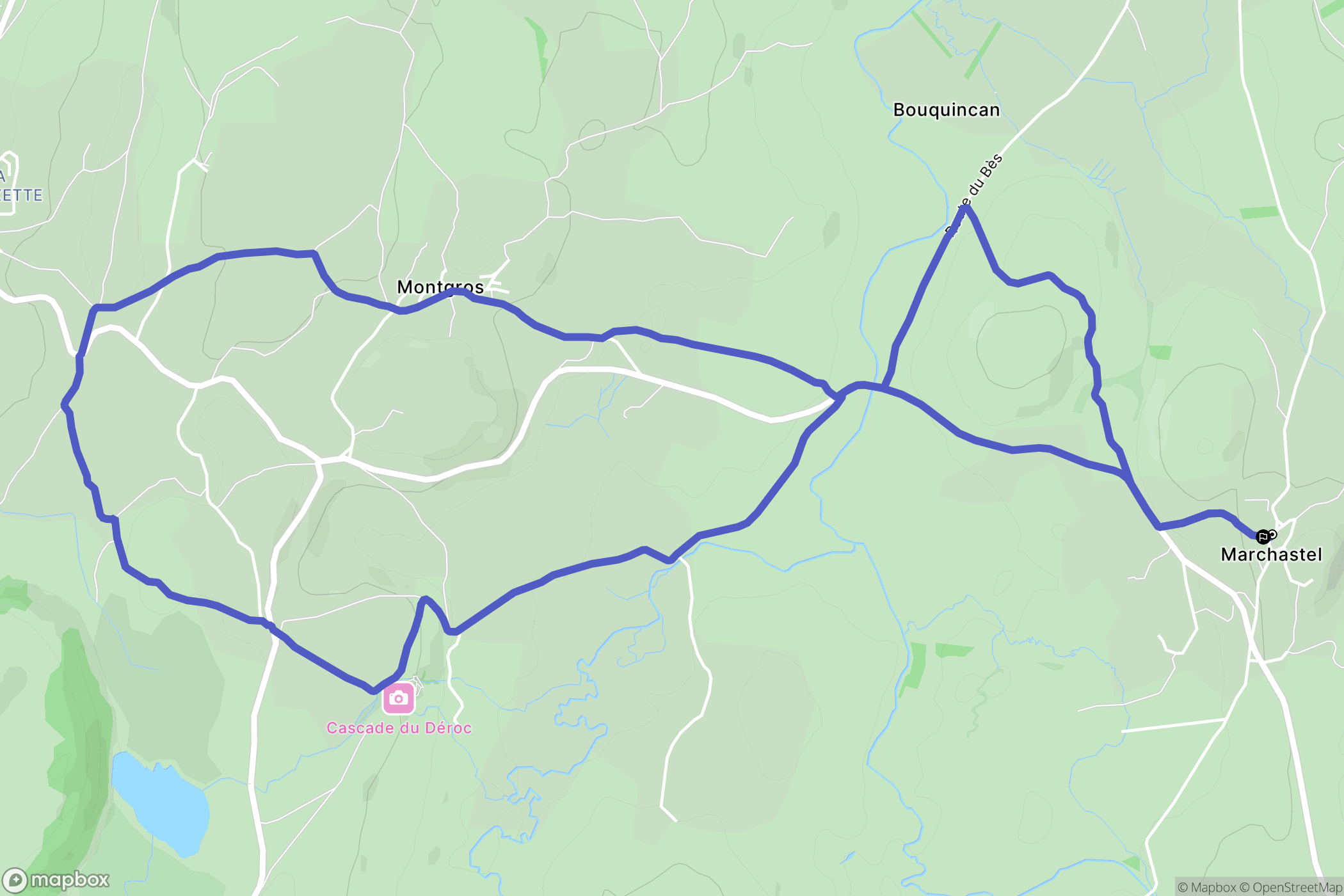 Marchastel : carte du parcours de randonnée - France