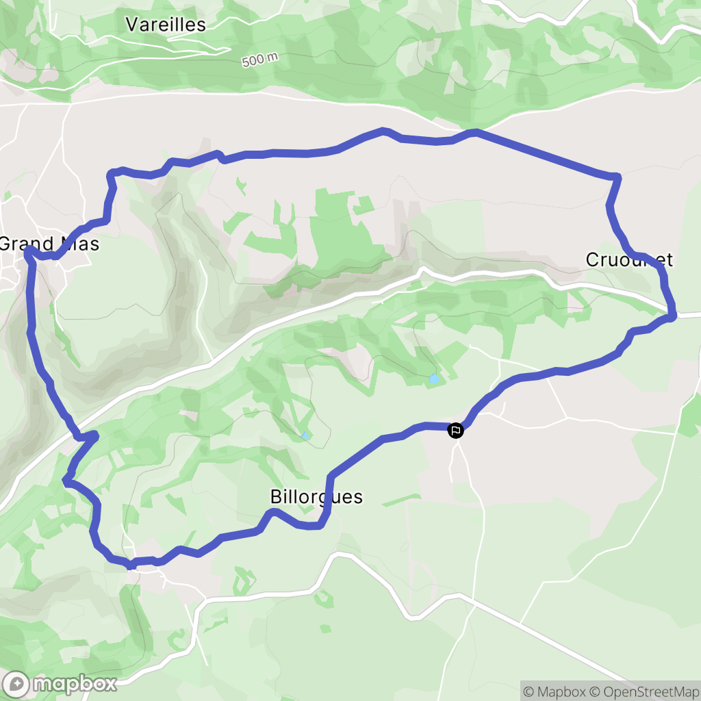 Salles-la-Source : carte du parcours de randonnée - France