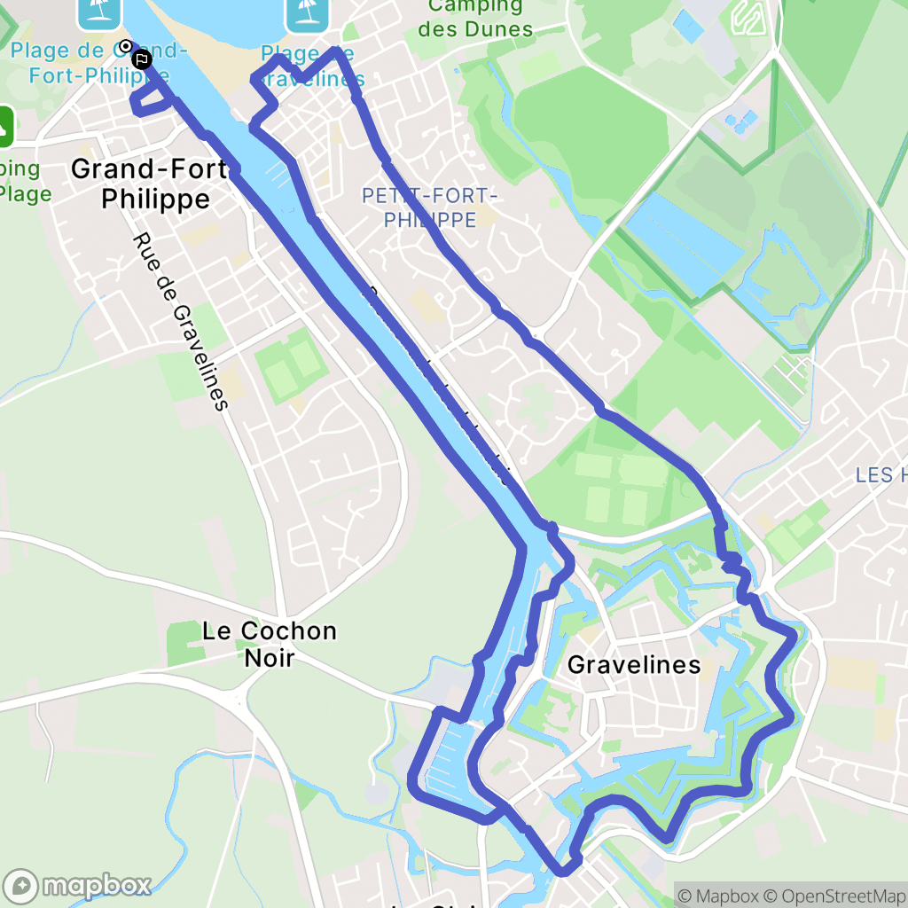 Grand-Fort-Philippe : carte du parcours de randonnée - France